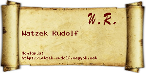 Watzek Rudolf névjegykártya